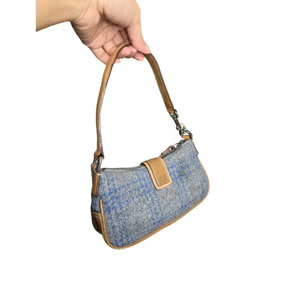 Coach Y2K Vintage Coach Mini Hampton Plaid Buckle Demi Hobo